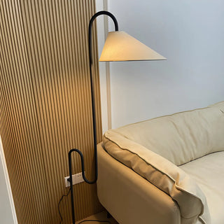 Minimalist Cone Modern Black Curved Floor Lamp Zawala Image - 8