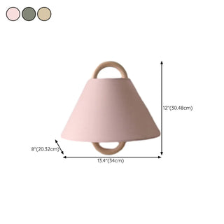 Minimalist Fabric Cone Shade Wooden Frame Wall Sconce Zawala #size