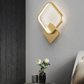 ZOWALA - Minimalist Geometric Gold Metal Wall Light Image - 2