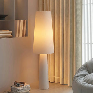 Minimalist White Metal LED Zen Tea Floor Light Zawala Image - 1