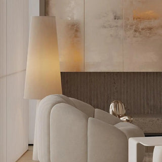 Minimalist White Metal LED Zen Tea Floor Light Zawala Image - 3