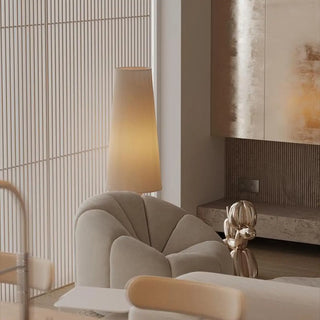 Minimalist White Metal LED Zen Tea Floor Light Zawala Image - 4