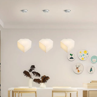 Minimalist Geometric Frosted Glass Dining Room Pendant Light Zawala Image - 1