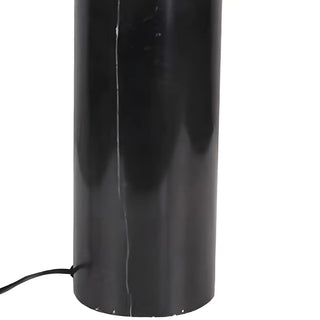 Stylish Chic White Bowl Shade Column Marble Table Lamp Zawala Image - 13