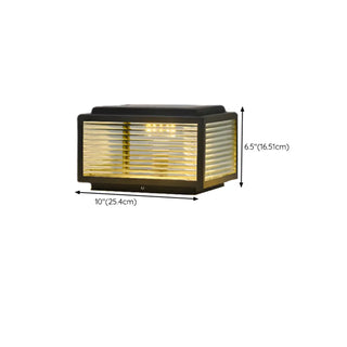 Modern Glass Cube Minimalist Metal Outdoor Post Lamp Zawala #size