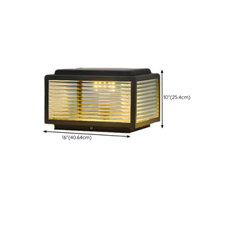 Modern Glass Cube Minimalist Metal Outdoor Post Lamp Zawala Image - 7