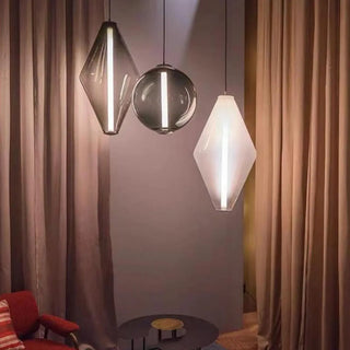 ZOWALA - Modern Dining Room Geometric Clear Glass Pendant Light Image - 1