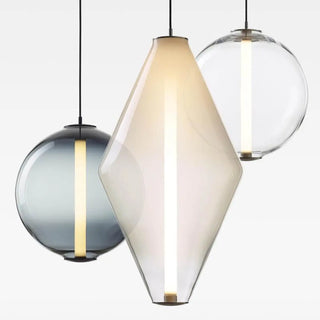 ZOWALA - Modern Dining Room Geometric Clear Glass Pendant Light Image - 11