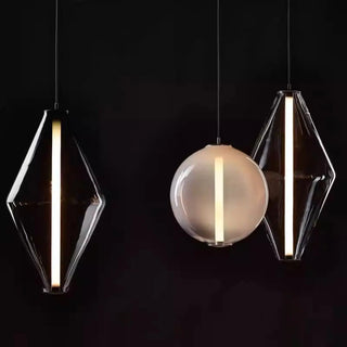 ZOWALA - Modern Dining Room Geometric Clear Glass Pendant Light Image - 12