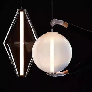 ZOWALA - Modern Dining Room Geometric Clear Glass Pendant Light Image - 13