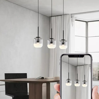 ZOWALA - Minimalist Glass Jar Pendant Light LED Third Gear Dimming Image - 13
