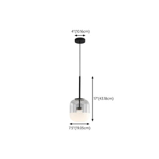 ZOWALA - Minimalist Glass Jar Pendant Light LED Third Gear Dimming #size