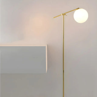 Minimalist Modern Globe Gold Metal LED Floor Lamp Zawala Image - 4