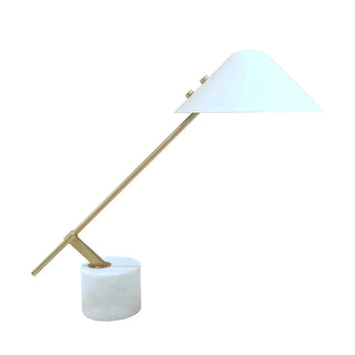 Unique Minimalist White Cone Metal Bedroom Table Lamp Zawala Image - 13