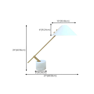 Unique Minimalist White Cone Metal Bedroom Table Lamp Zawala #size