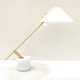 Unique Minimalist White Cone Metal Bedroom Table Lamp Zawala Image - 8