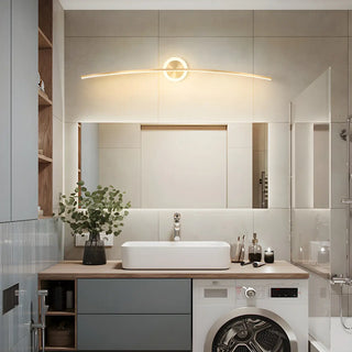 Bathroom Creative Minimalist Curved Strip Vanity Light Zawala Image - 4