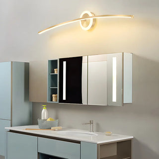 Bathroom Creative Minimalist Curved Strip Vanity Light Zawala Image - 5