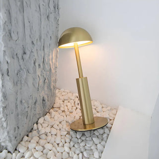 Minimalist Dome Lampshade Gold Metal Modern Table Lamp Zawala Image - 1