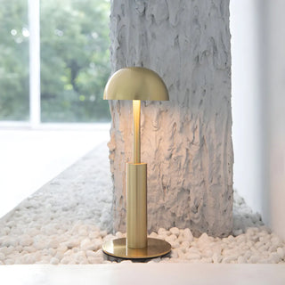 Minimalist Dome Lampshade Gold Metal Modern Table Lamp Zawala Image - 2