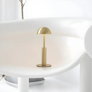 Minimalist Dome Lampshade Gold Metal Modern Table Lamp Zawala Image - 3