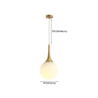 ZOWALA - Minimalist Globe Glass Restaurant Gold Pendant Light Image - 13