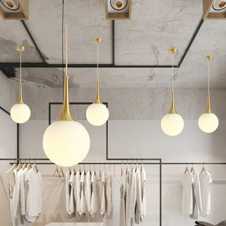 ZOWALA - Minimalist Globe Glass Restaurant Gold Pendant Light Image - 2
