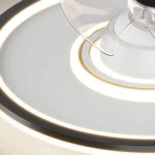 Minimalist Round 3-Blade Flush Ceiling Fan with Light Image - 9