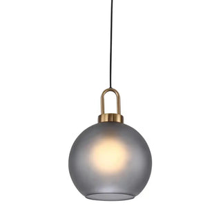 Minimalist Cylinder Glass Kitchen Gray Pendant Light Zawala Image - 12