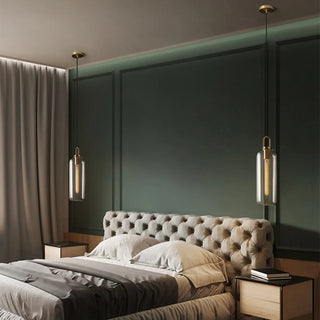 Minimalist Cylinder Glass Kitchen Gray Pendant Light Zawala Image - 23