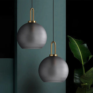 Minimalist Cylinder Glass Kitchen Gray Pendant Light Zawala Image - 24
