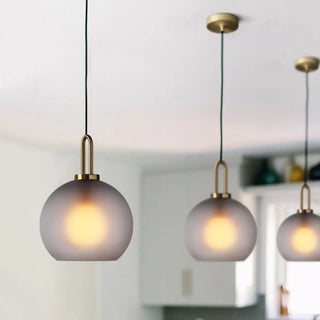 Minimalist Cylinder Glass Kitchen Gray Pendant Light Zawala Image - 25
