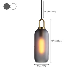 Minimalist Cylinder Glass Kitchen Gray Pendant Light Zawala #size
