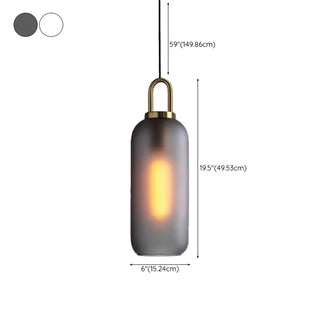 Minimalist Cylinder Glass Kitchen Gray Pendant Light Zawala Image - 27