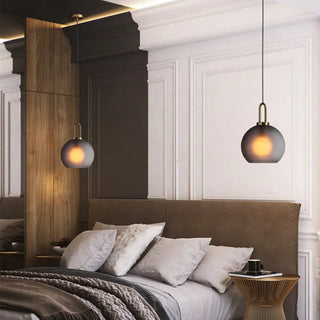 Minimalist Cylinder Glass Kitchen Gray Pendant Light Zawala Image - 3