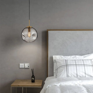 Minimalist Gold Globe Cord Clear Glass Pendant Light Zawala Image - 3