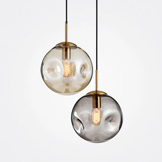 Minimalist Gold Globe Cord Clear Glass Pendant Light Zawala Image - 9