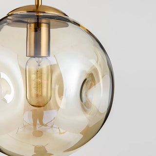 Minimalist Gold Globe Cord Clear Glass Pendant Light Zawala Image - 12