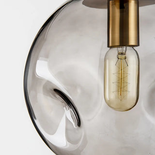 Minimalist Gold Globe Cord Clear Glass Pendant Light Zawala Image - 13