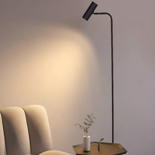 Minimalist Black LED Bulb Cylindrical Floor Lamp Zawala Image - 1