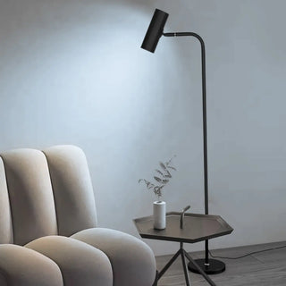 Minimalist Black LED Bulb Cylindrical Floor Lamp Zawala Image - 2