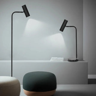 Minimalist Black LED Bulb Cylindrical Floor Lamp Zawala Image - 3