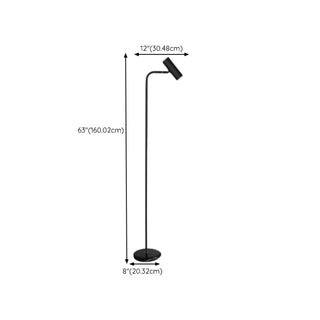 Minimalist Black LED Bulb Cylindrical Floor Lamp Zawala #size