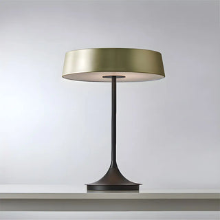 ZOWALA - Minimalist Drum Shaped Metal LED Bedroom Table Lamp Image - 1