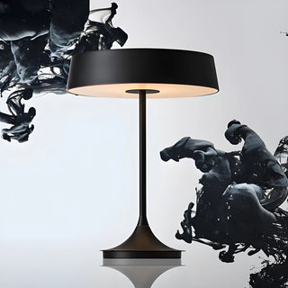 ZOWALA - Minimalist Drum Shaped Metal LED Bedroom Table Lamp Image - 10