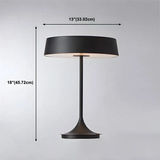 ZOWALA - Minimalist Drum Shaped Metal LED Bedroom Table Lamp #size