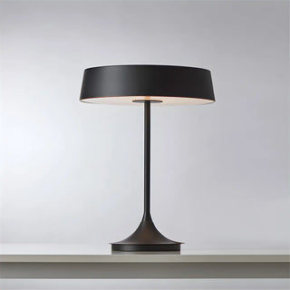 ZOWALA - Minimalist Drum Shaped Metal LED Bedroom Table Lamp Image - 2