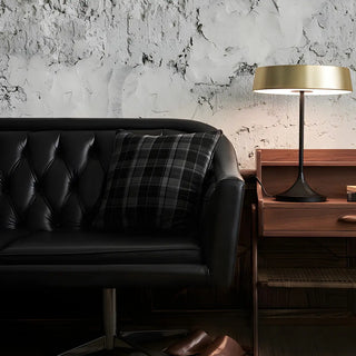 ZOWALA - Minimalist Drum Shaped Metal LED Bedroom Table Lamp Image - 3