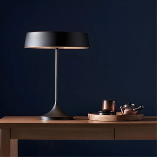 ZOWALA - Minimalist Drum Shaped Metal LED Bedroom Table Lamp Image - 4