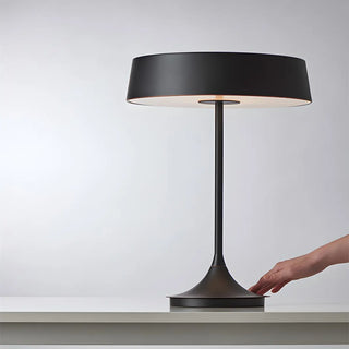 ZOWALA - Minimalist Drum Shaped Metal LED Bedroom Table Lamp Image - 6